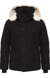 Укороченная пуховая парка Wyndham с меховой отделкой капюшона Canada Goose