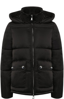 Стеганая куртка с капюшоном и воротником-стойкой Emporio Armani