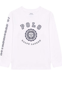 Хлопковый лонгслив с принтом Polo Ralph Lauren