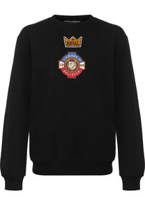 Хлопковый свитшот с нашивками Dolce & Gabbana