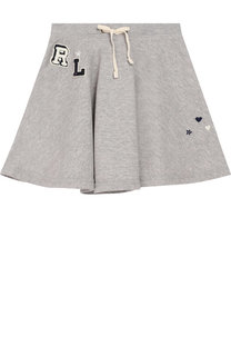 Хлопковая юбка свободного кроя с поясом на кулиске Polo Ralph Lauren