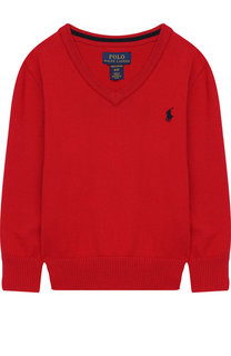Хлопковый пуловер с V-образным вырезом Polo Ralph Lauren