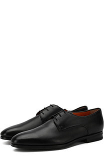 Кожаные дерби на шнуровке Santoni