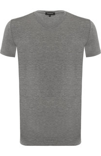 Футболка из вискозы с V-образным вырезом Ermenegildo Zegna