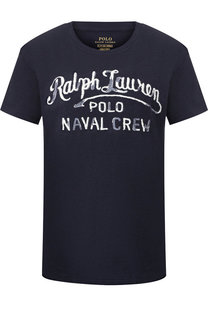 Хлопковая футболка с логотипом бренда Polo Ralph Lauren