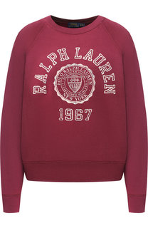 Хлопковый пуловер с логотипом бренда Polo Ralph Lauren