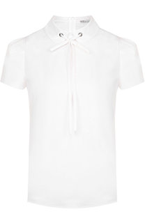 Хлопковая блуза с коротким рукавом REDVALENTINO