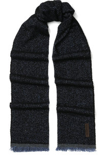 Шарф из смеси шерсти и кашемира с шелком с бахромой Ermenegildo Zegna