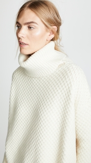 Adam Lippes Marled Knit Boxy Turtleneck