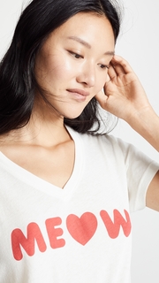 Wildfox Meow Romeo V Neck Tee