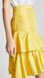 Cynthia Rowley High Low Tiered Ruffle Skirt