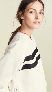 SUNDRY Side Zipper Crew Neck