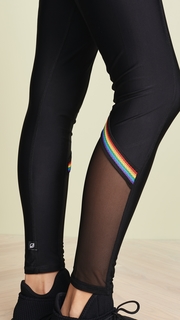 Terez Rainbow Trim Mesh Leggings