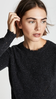 Autumn Cashmere Distressed Crew Cashmere Sweater