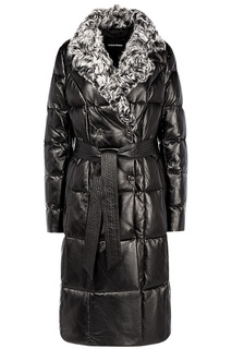 Утепленное пальто из натуральной кожи La Reine Blanche