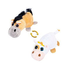 Мягкая игрушка Teddy "Перевертыши" Лошадка-Корова, 16 см