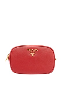 Поясная сумка из красной кожи Prada