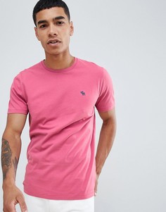 Ярко-розовая футболка с логотипом Abercrombie & Fitch pop icon - Розовый