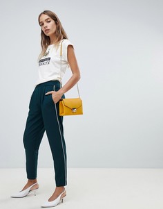 Брюки без застежки с полосой по бокам New Look - Зеленый