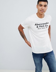 Белая футболка с принтом логотипа Abercrombie & Fitch - Белый