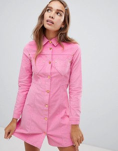 Розовое бархатное платье Lazy Oaf - Розовый