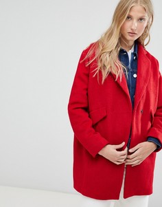Короткое пальто с добавлением шерсти d.Ra - Красный