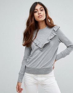 Лонгслив с рюшами Vero Moda - Серый