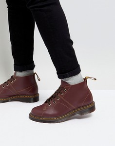 Tемно-бордовые ботинки на шнуровке Dr Martens Church Monkey - Красный