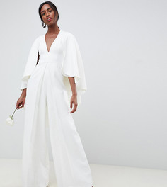 ASOS EDITION Tall cape wedding jumpsuit - Белый