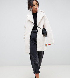 Байкерская куртка с искусственным мехом ASOS DESIGN Tall - Кремовый