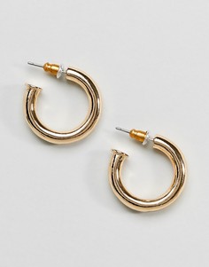 Золотистые толстые серьги-кольца ASOS DESIGN - Золотой