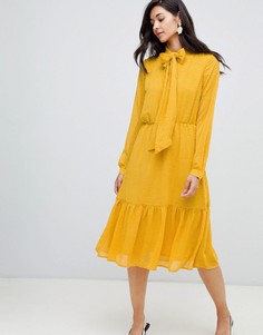 Фактурное платье с завязкой на бант Y.A.S - Желтый
