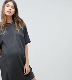 Платье-футболка с отворотами на рукавах ASOS DESIGN Maternity - Черный