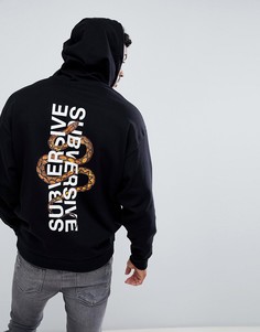 Oversize-худи с принтом ASOS DESIGN - Черный