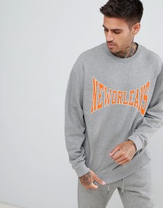 Oversize-свитшот с принтом ASOS DESIGN - Серый