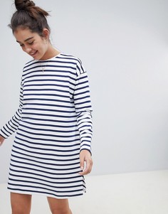 Трикотажное платье в полоску с длинными рукавами ASOS DESIGN - Мульти