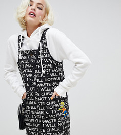 Джинсовый сарафан с принтом The Simpsons x ASOS DESIGN - Черный