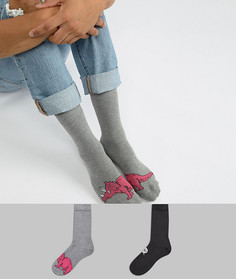 2 пары носков с динозавром ASOS DESIGN - Мульти