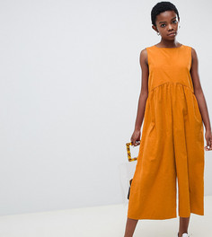 Комбинезон со сборкой ASOS DESIGN Petite - Оранжевый