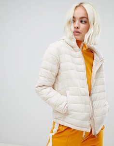 Базовая дутая куртка кремового цвета Pull&bear - Кремовый