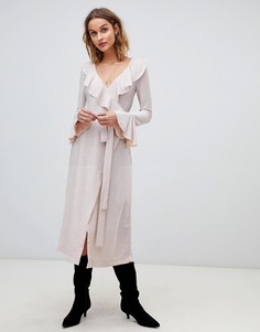 Платье миди с запахом и блестками Free People - Розовый