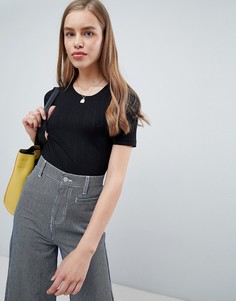 Футболка в рубчик Brave Soul - Черный