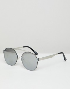 Солнцезащитные очки с круглыми стеклами и планкой Quay Australia camden heights - Серебряный