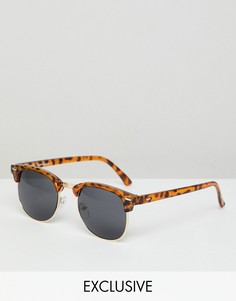 Солнцезащитные очки в черепаховой оправе в стиле ретро Reclaimed Vintage inspired - Коричневый