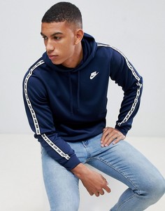Nike Taping Pullover Hoodie In Navy AR4914-451 - Темно-синий