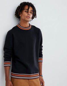 Wood Wood Nathan sweatshirt with striped trims in black - Черный