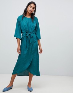 Платье с запахом и узелком Vila - Зеленый