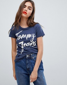 Рубашка с логотипом Tommy Jeans - Темно-синий
