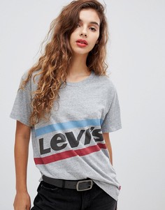 Футболка бойфренда с графическим логотипом Levis - Серый Levis®