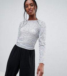 Лонгслив с пайетками ASOS DESIGN Tall - Белый